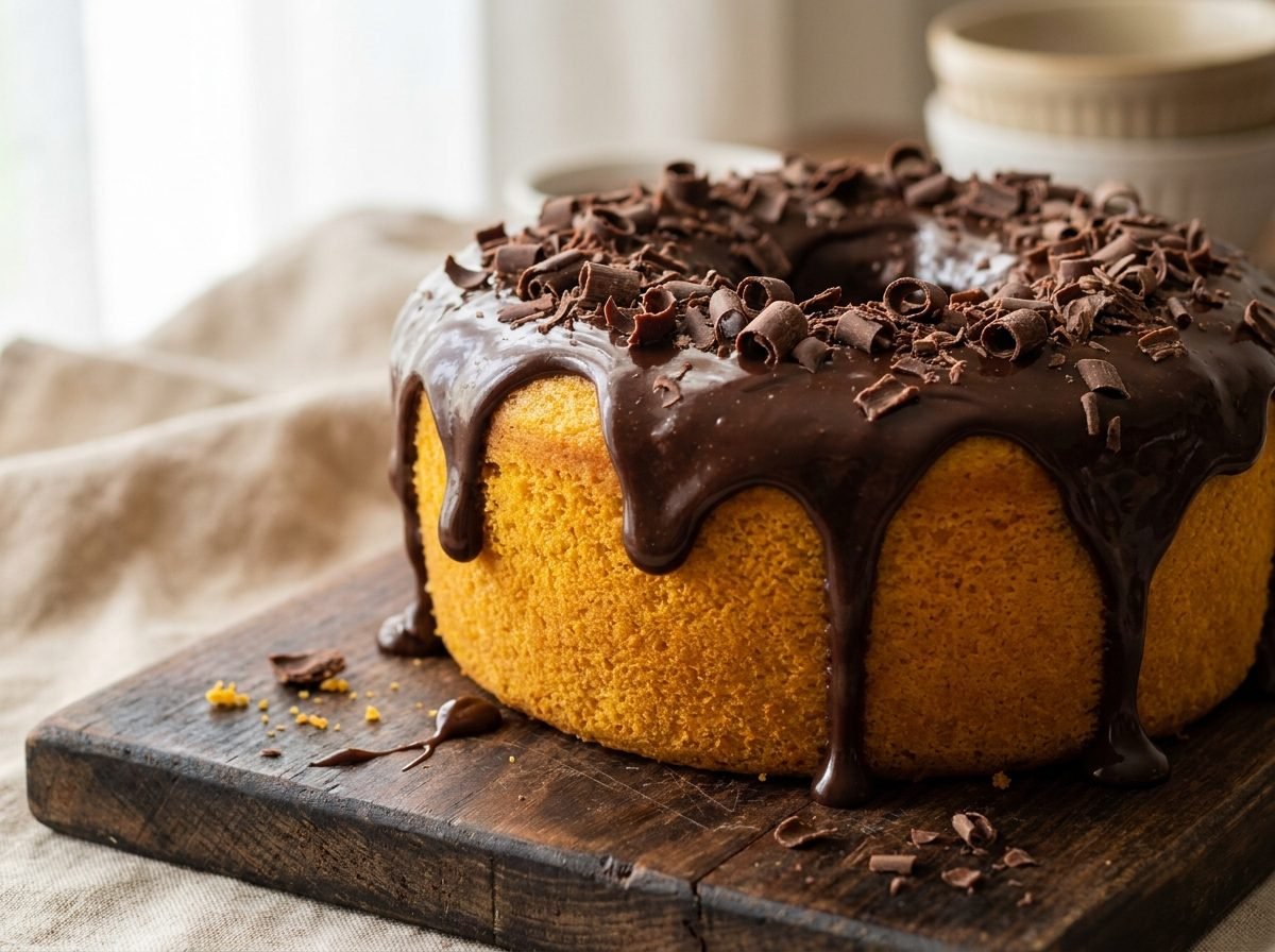 Carrot cake topped with brigadeiro